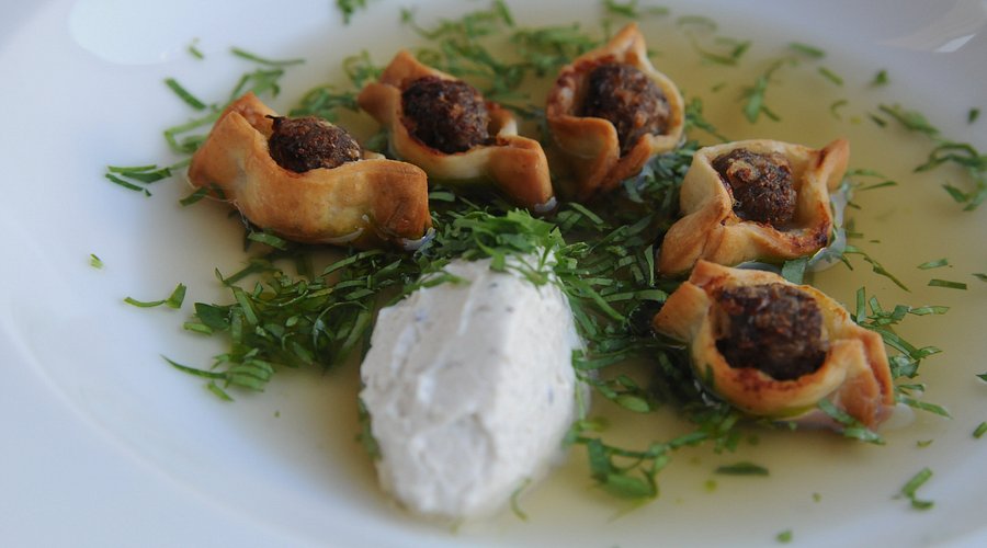 Sanford Restaurant signature dishes The restaurant features an ever-changing four-course seasonal menu and a seven-course surprise tasting menu determined by the chef.