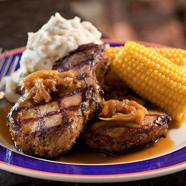 Redrock Canyon Grill signature dishes Persimmon Hill Meatloaf, Rotisserie Chicken, John "B" Good-Enuf's BBQ Ribs, Redrock Salad